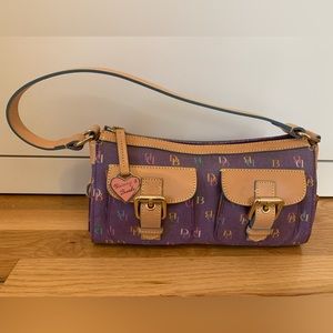 Dooney and Burke Purple and Pastel Logo Purse